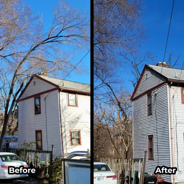 Side of House Before-After